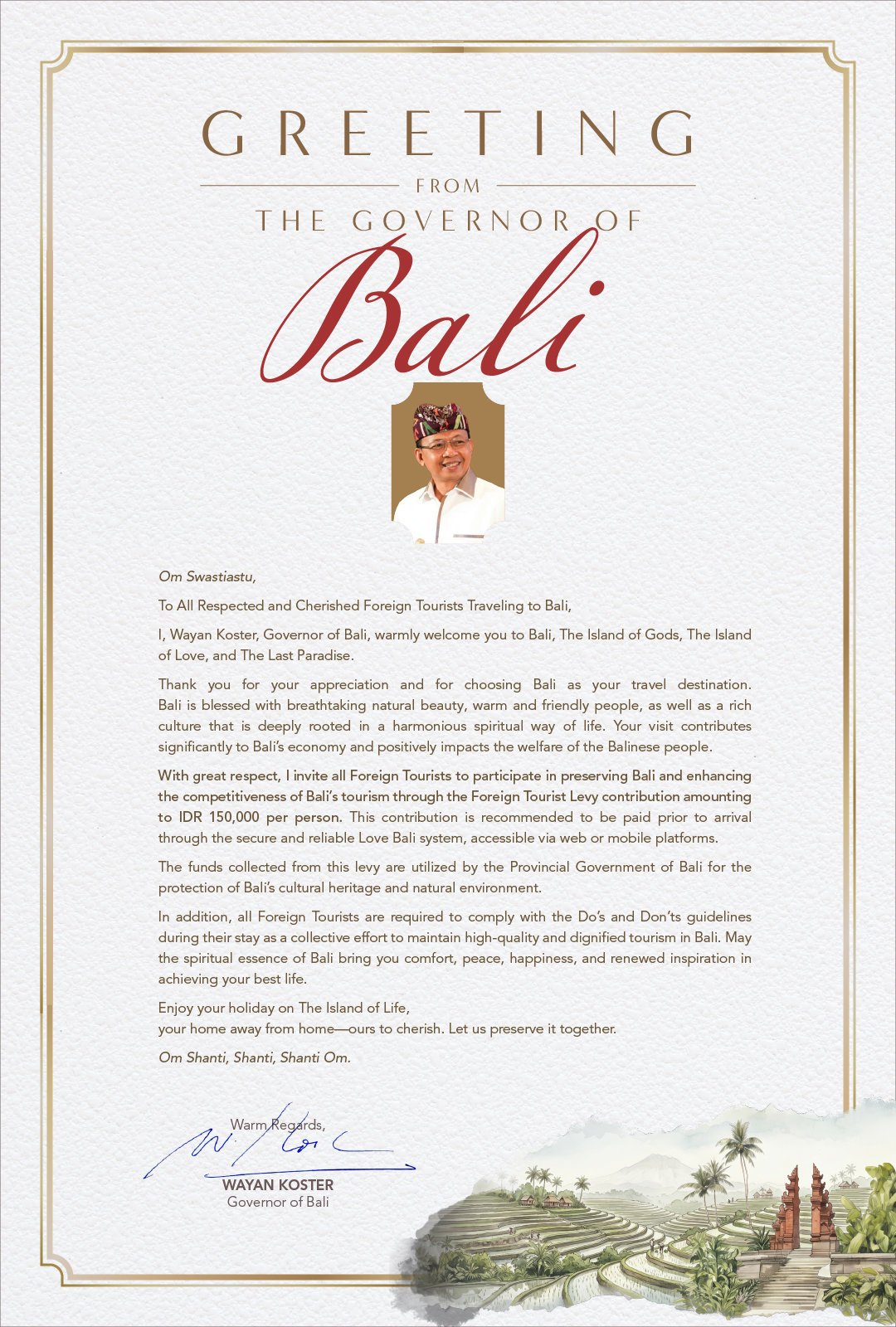 Surat Sambutan Gubernur Bali